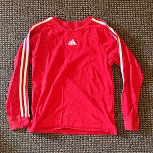 Adidas Red Long-Sleeve Shirt-kids medium